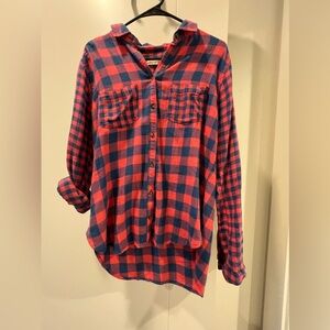 Hollister Pink and Blue Flannel